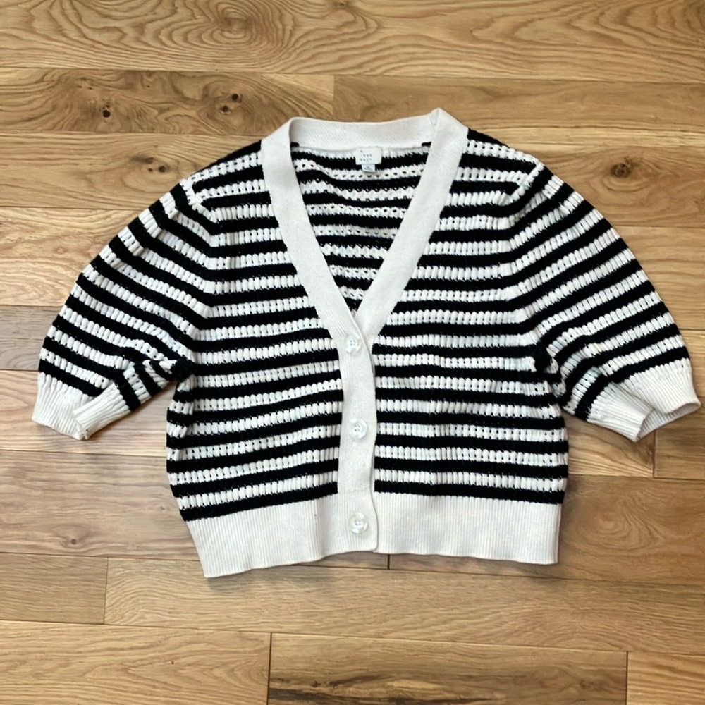 A New Day Black and White Knit Sweater